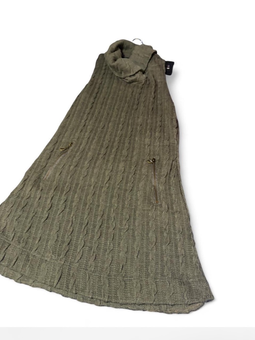 Grey/green  Cable-Knit sweater-dress size medium
